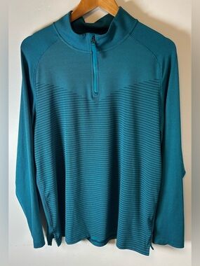 Nike Golf Dri-Fit ADV Vapor Mens Golf Sweater 1/4 Zip Performance Sz L Green EUC